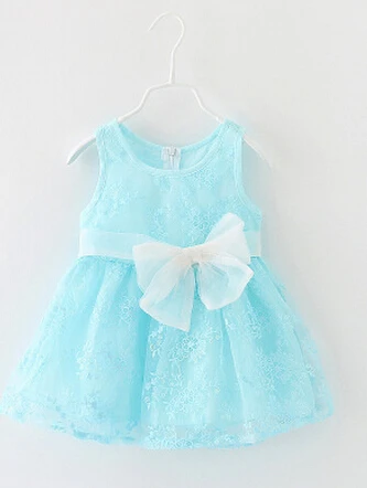 

4 Colors 2016 Summer Baby Girls Dresses Princess Bow Weddings Dress Kids Birthday Party Costume Children's Clothing