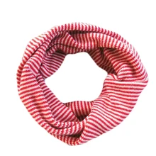 Модный шарф для маленьких детей; Детские зимние вязаные полосатые хлопковые шарфы унисекс с круглым вырезом для мальчиков и девочек; теплый воротник