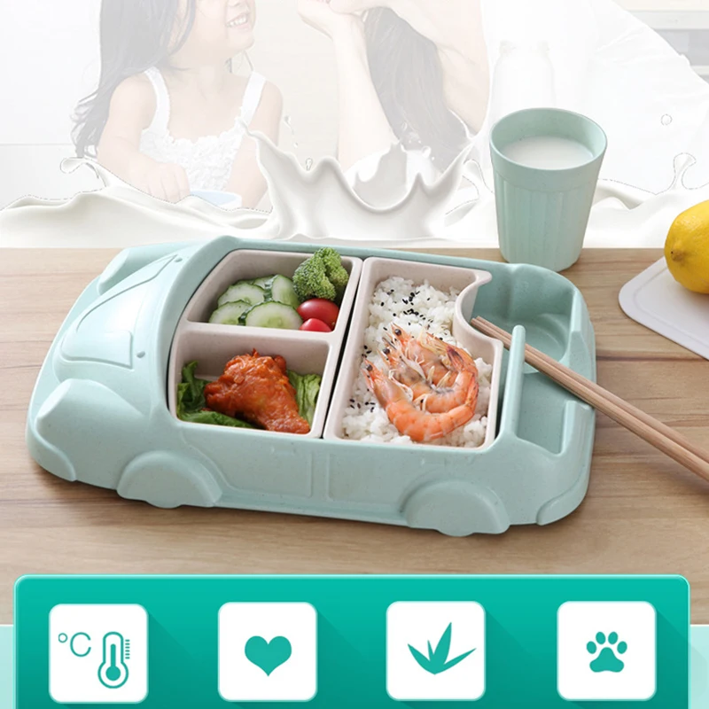 4pcs-Toddler-Car-Tableware-Set-Children-Feeding-Set-Eco-Friendly-Kid-Plate-Cup-2-Seperate-Dishes (2)