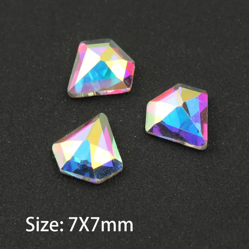 Лучшие продажи кристалл AB 3D дизайн ногтей Стразы необычной формы кристаллы и камни для DIY художественное оформление ногтей - Цвет: Diamond 7mm