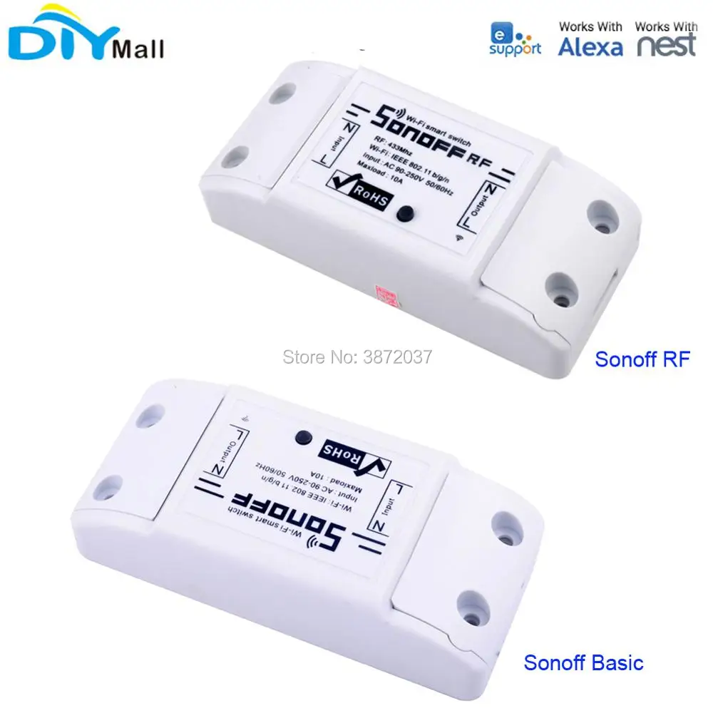 Sonoff Dual RF Basic DR Tray Wifi переключатель IP66 водонепроницаемый чехол умный дом автоматизация для Android IOS приложение Amazon Alexa Google Nest