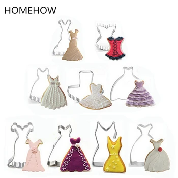 

9PCS/Lot Special Supply Lady Dress Skirt Mini Skirt Gown Cookie Cutter Set Christmas New Year Festival Party Cookie Fondant Mold