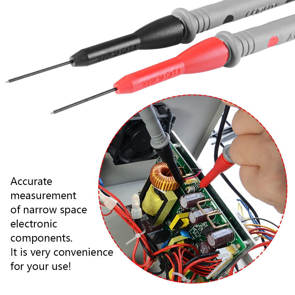 Test di Hook connettori a banana Multimetro Test Lead Set nero SMD Test Morsetti Test Cavo Set con mini morsetti a coccodrillo Sonda