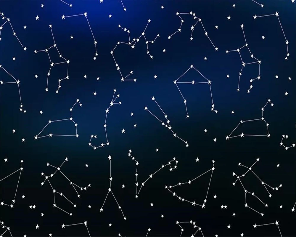 Beibehang Modern minimalist wallpaper geometric starry sky constellation children's bedroom background wall murals 3d wallpaper Beibehang Modern minimalist wallpaper geometric starry sky constellation children's bedroom background wall murals 3d wallpaper