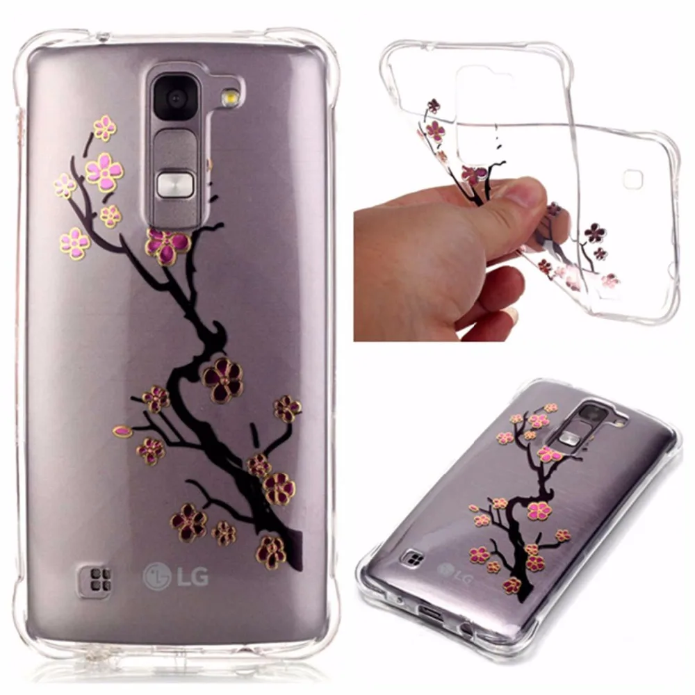 Bronceado patrón claro transparente soft funda de silicona para lg k8 k7 k10 lg g5 back