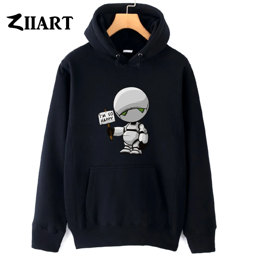 

Marvin Depressive Robot I'M SO HAPPY The Hitchhiker's Guide to the Galaxy boys man male autumn winter fleece hoodies