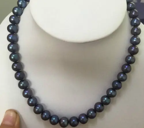 Gratis verzending prachtige 11-12 MM natuurlijke tahitian ronde blauw parel ketting 18 ''gold Gratis verzending prachtige 11-12 MM natuurlijke tahitian ronde blauw parel ketting 18 ''gold