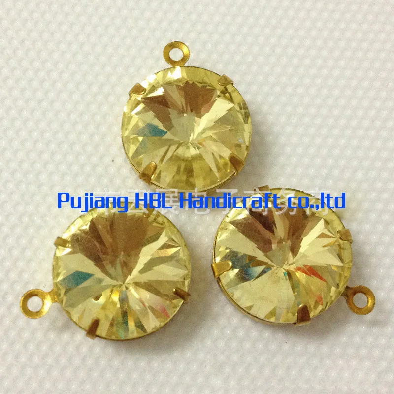 

8mm 30pcs /lot Transparent Rhinestones Round Satellite Flatback with golden a single copper DIY accessaries