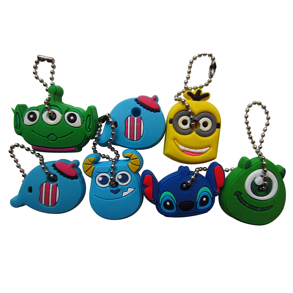 1pcs Cartoon Silicone Protective Cups Key Tag Case Cover For key Control Dust Holder Organizer Home Accessories - Цена: 