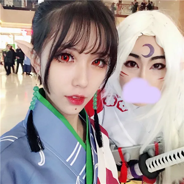 Cosplay&Ware [11]Kagura Costume Uniform Cosplay Opening Rope Knot And Ending Circle Butterfly Printing Kimono -Cosplay&Ware anime Shop