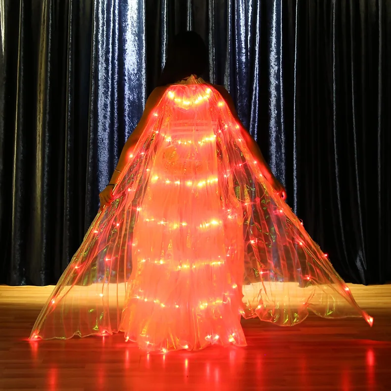 Хэллоуин реквизит для представления Для женщин танец сценический Светодиодный прожектор до 360 градусов крыло костюм крылья бабочки