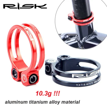 

Risk Mountain Road Bike Seatpost Clamp 31.8/34.9mm Aluminum+Titanium Alloy Bolts MTB Bicycle Seatpost Seat Post Clamp Black Red