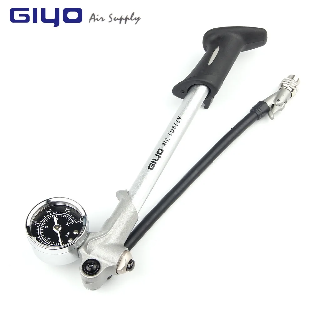 

Wholesale Bicycle Mini Pump Air Front Fork Shock Absorber Inflator 300PSI Aluminum Alloy Ultralight 210g bicicleta Accessories