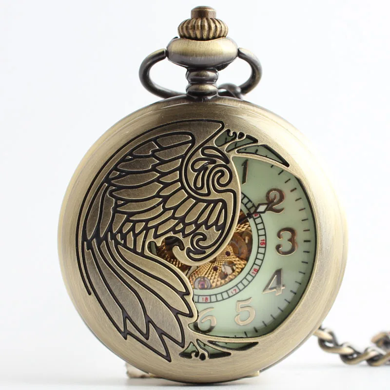 New retro retro peacock pocket watch automatic mechanical watches Men Women flip pocket watch