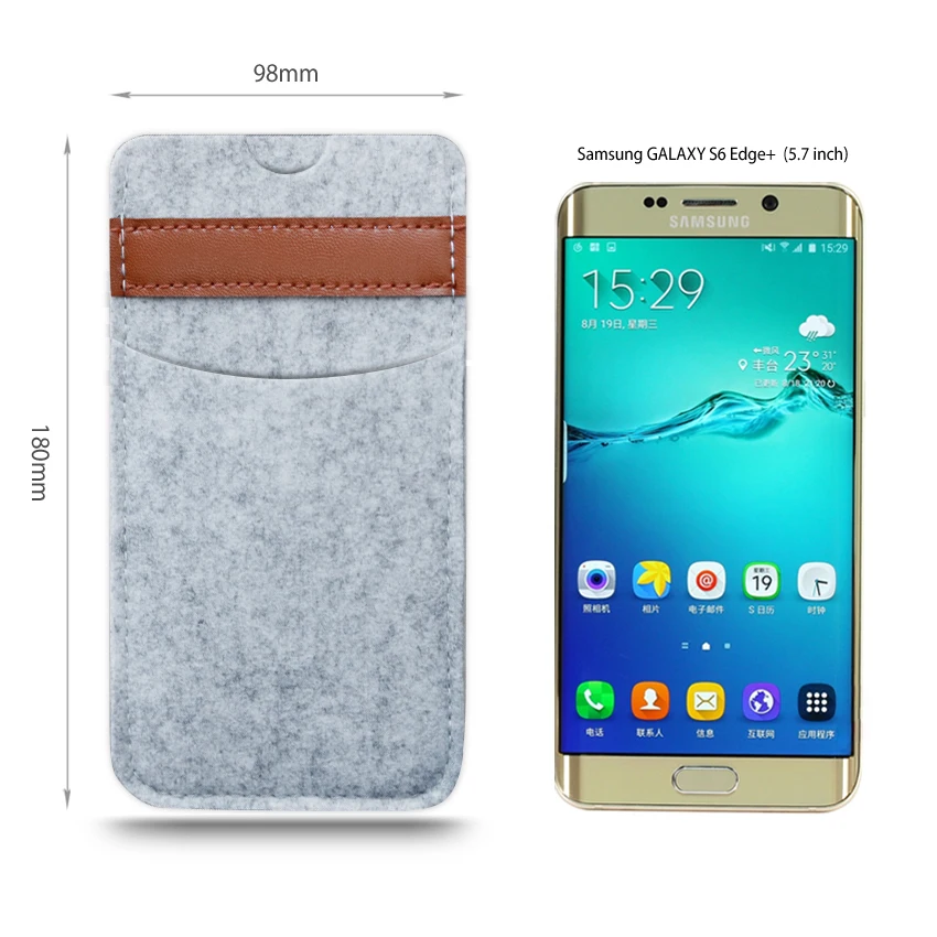 Syhban для Samsung GALAXY 8 S8 Para Galaxy nota8 7 6 5 мешок мобильного телефона шерсть Фетр кошелек