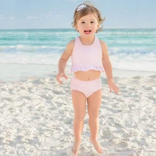 2019 Summer Toddler Kid Baby Girls Tassel Blue Striped Bikini Set Fashion Swimwear Swimsuit Bathing Suit string striped bikini set with tassel