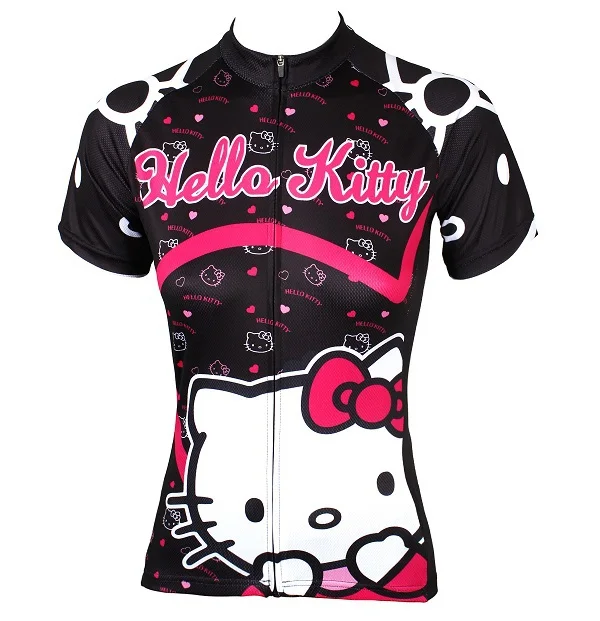 2016 new women's hello kitty pink cycling jersey white hello kitty cycling shirt bicycle jersey