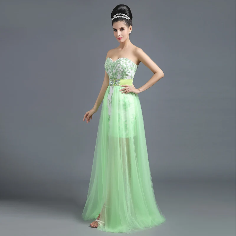 2020 New Arrive Abendkleider High Low Prom Dresses Aqua Sweetheart Backless Beading Long Lace Party Gown Rode De Soiree SLD258
