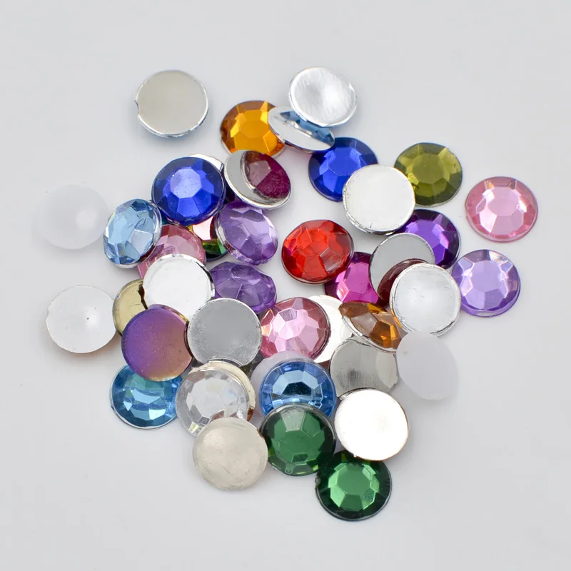 500pcs Flatback Acrylic Rhinestone Cabochons Decoration Jewelry Making 8~13mm