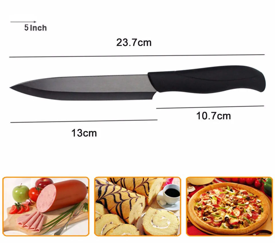 Кухонные ножи Керамические ножи " 4" " 6" дюймов+ Овощечистка черное лезвие циркония кухонные ножи для очистки овощей поварские ножи