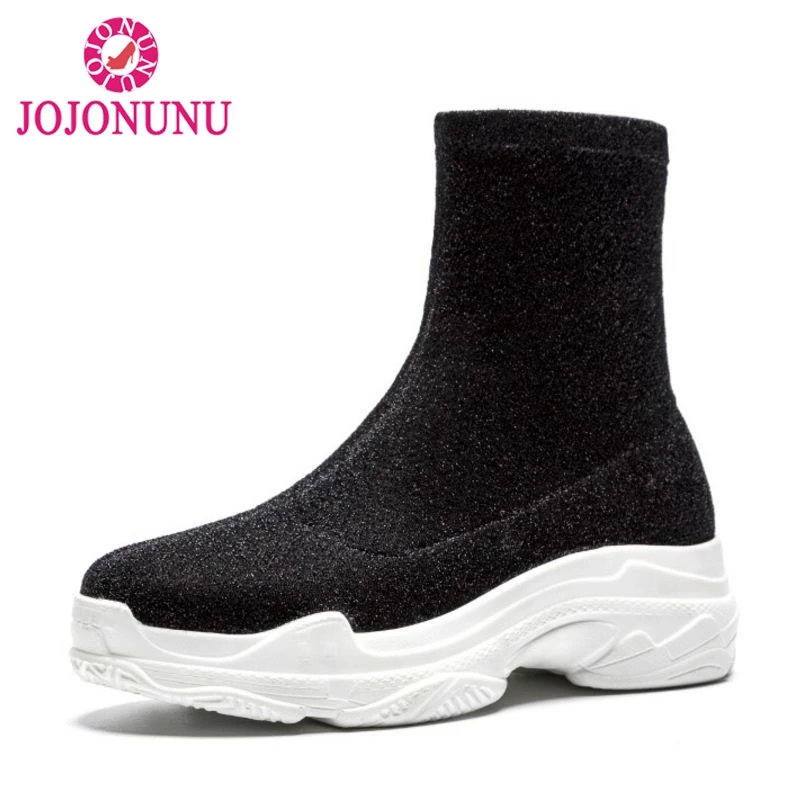 

JOJONUNU Women Flats Boots Round Toe Women Shoes Ankle Boots Fashion High Quality Short Botas Female Winter Footwear Size 34-39
