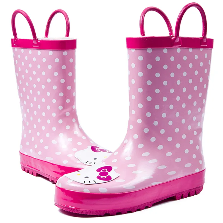 Г. новые детские непромокаемые сапоги для девочек резиновая Водонепроницаемая Обувь Розовая обувь с рисунком для родителей и детей европейские размеры 23-36