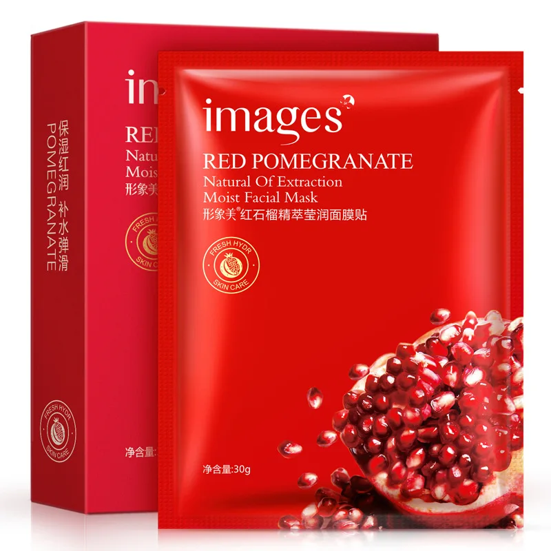 

images facial Mark Red pomegranate essence mask Moisturizing Depth Replenishment Oil-control Skin Care 30g