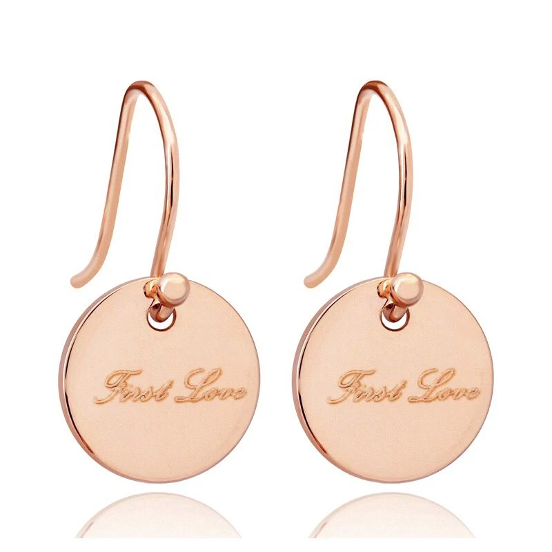 

MxGxFam Rose Gold Color Round Letter Love Drop Earrings for Women Fashion Jewelry 2018 Lead Free keep Color Long