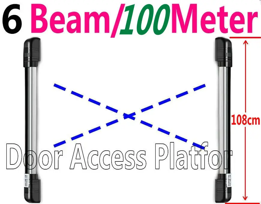 6 инфракрасные лучи+ 100 метров обнаружения расстояния офисные воры ловли окна сенсорный затвор сигнализация инфракрасный луч-барьер детектор ворот