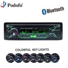 Podofo автомобиль, Радио стерео плеер Bluetooth Авторадио телефон AUX-IN MP3 плеер FM/1 Din/пульт дистанционного управления 12 В один дин Авто Аудио