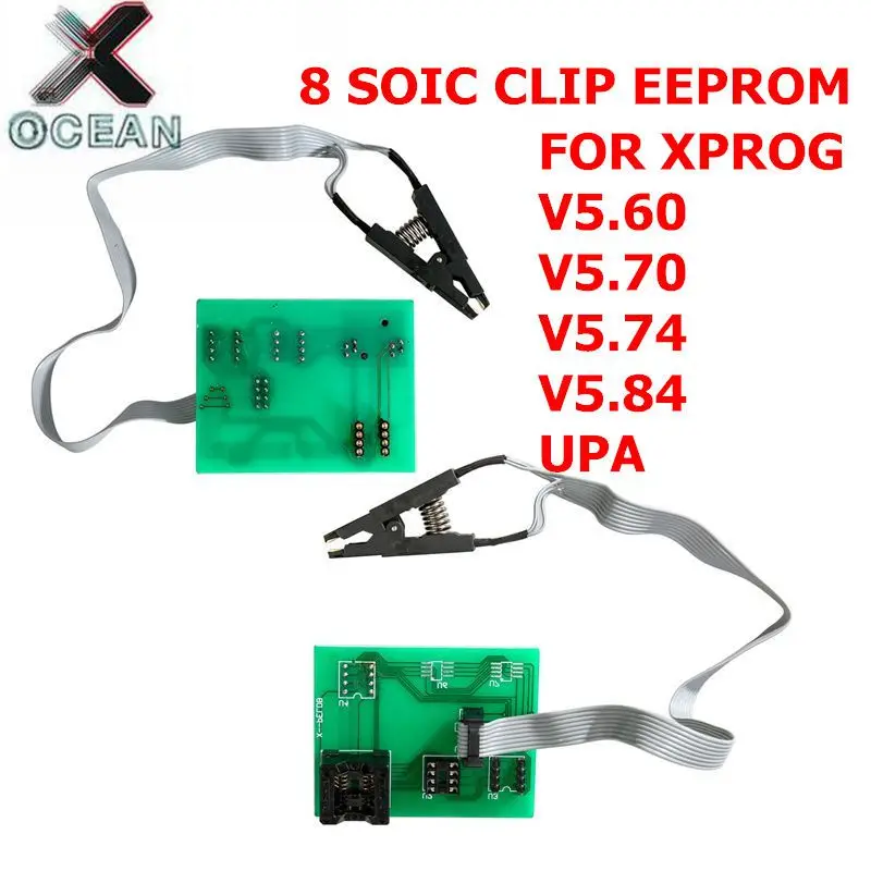 Высококачественная плата EEPROM адаптер 8 Soic зажим для Xprog V5.60/V5.70/V5.74/V5.84 UPA зеленый V1.3 программатор 8 soic зажим для XPROG