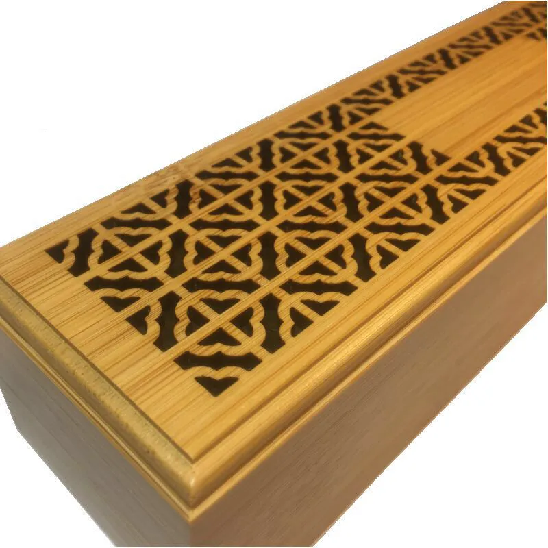Bamboo Incense Burner Incense Stick Holder With Drawer Joss-stick Box Hollow Aromatherapy Zen Lying Censer Home Office Teahouse