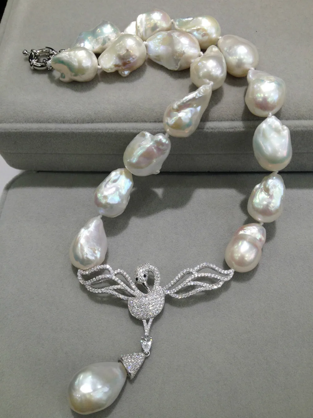 Baroque 100% Real Natural Freshwater Pearl Necklace Big ...