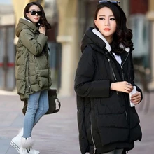 Maternity winter coat Military Long Loose Hooded Solid Thick Down Coat Pregnant Women Pregnancy Coats Outerwear Jackets feminina