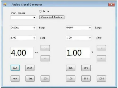 0-20mA 0-10V signal generator software