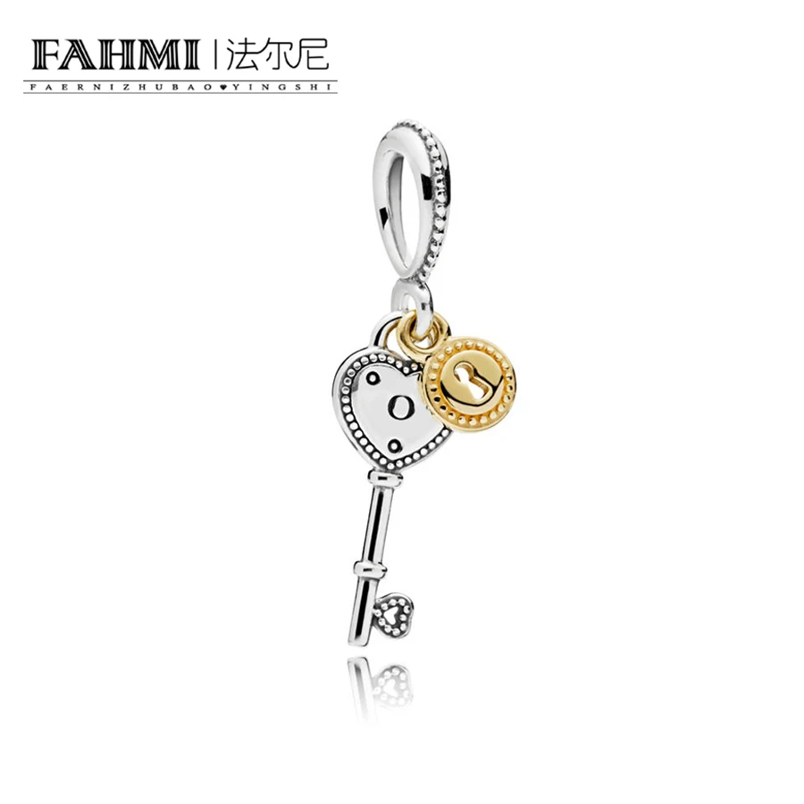 

FAHMI 100% 925 Sterling Silver 1:1 796593 KEY TO MY HEART HANGING CHARM Original Women Wedding Fashion Jewelry