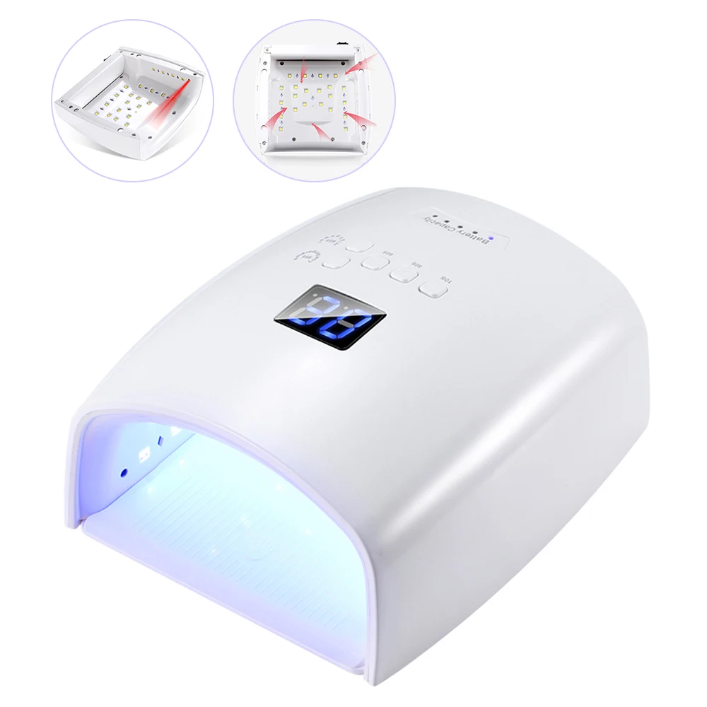 

48W Nail Dryer 30 LEDs Professional UV LED Manicure Tools Li-ion Battery Rechargeable Nail Gel Dryer Lamp For All Types Gel