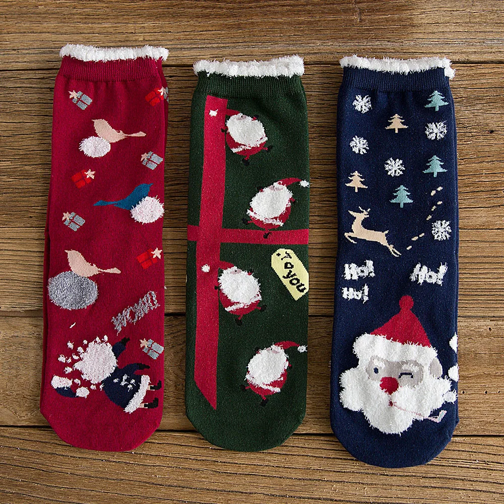 

2018 Christmas Socks Women Cotton Funny Socks Casual Christmas Multi-Color Happy Winter Women Socks