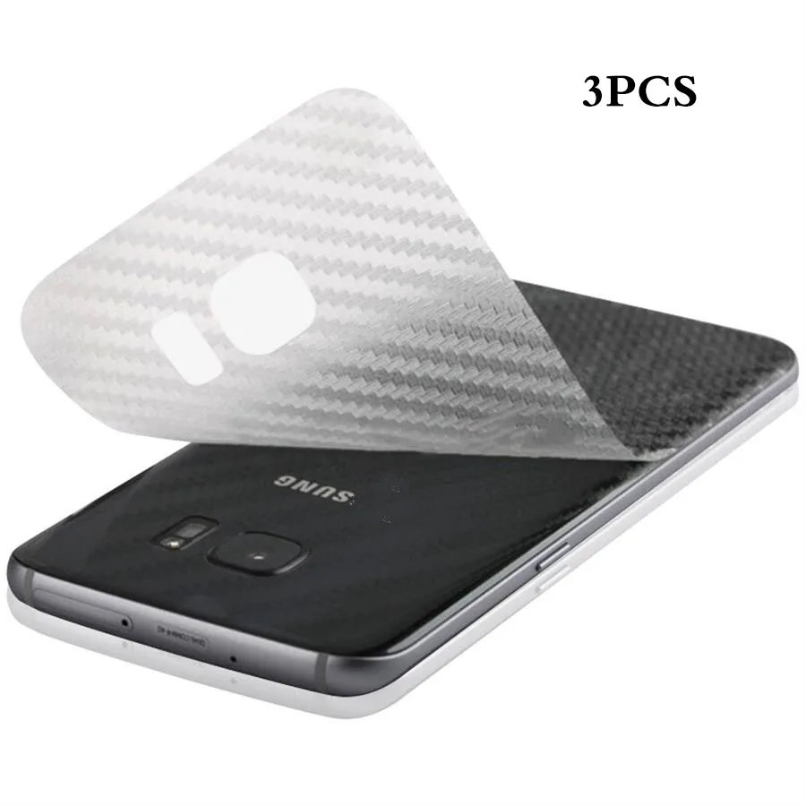 3Pcs Carbon Fiber Back Screen Protector Film for Samsung Galaxy S8 S7