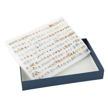 

Free Shipping Cheap Anti Allergy Plastic Stud Earrings Fashion Jewelry Crystal Resin Ear Studs 100pairs/lot Random Designs Mixed