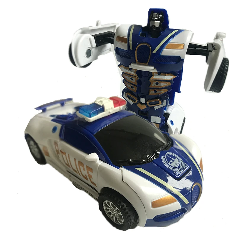 One-key Police Deformation Car Toys Super racing car Automatic Transform Robot Plastic Model Amazing kids Funny Toys