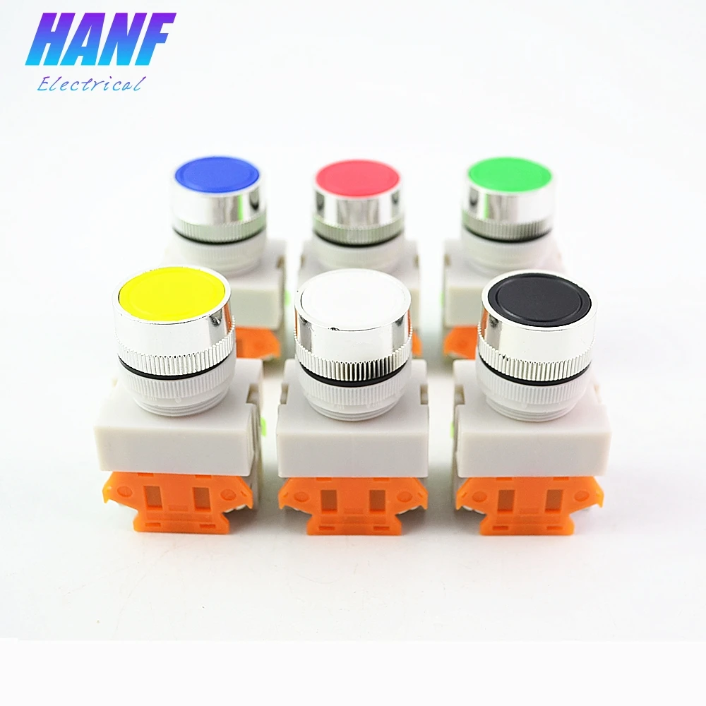 

1pcs 22mm DPST 1NO1NC Momentary Plastic Push Button Switch 4 screws 10A 600V Power Red Green Yellow Blue White Black