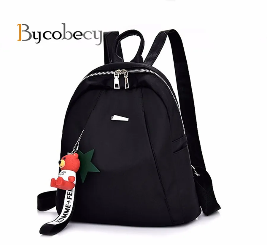Bycobecy Nylon Waterproof Backpack for Teens Girls Women Backbag School Leisure Fashion Preppy Look Lady Good Quality | Багаж и сумки
