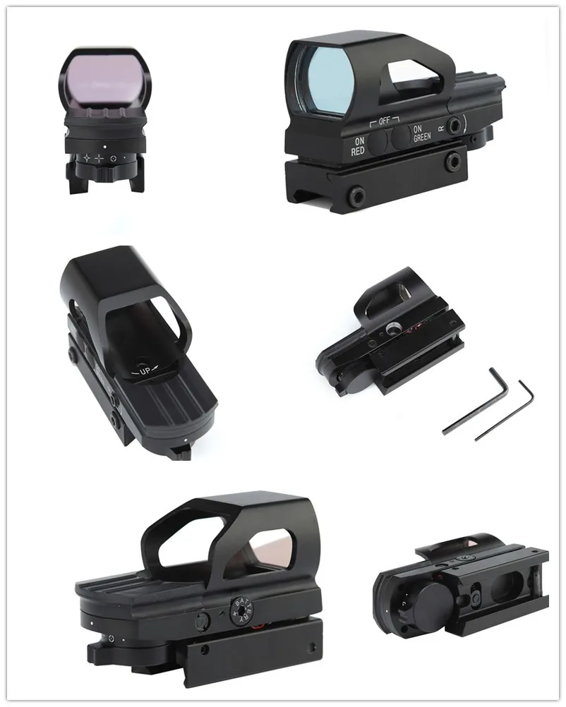 

1x23x34 Hunting Optics Red and Green Dot Sight Scope with Quick Release 20mm Weaver Mount Base fit 12ga Shotgun .223 .223