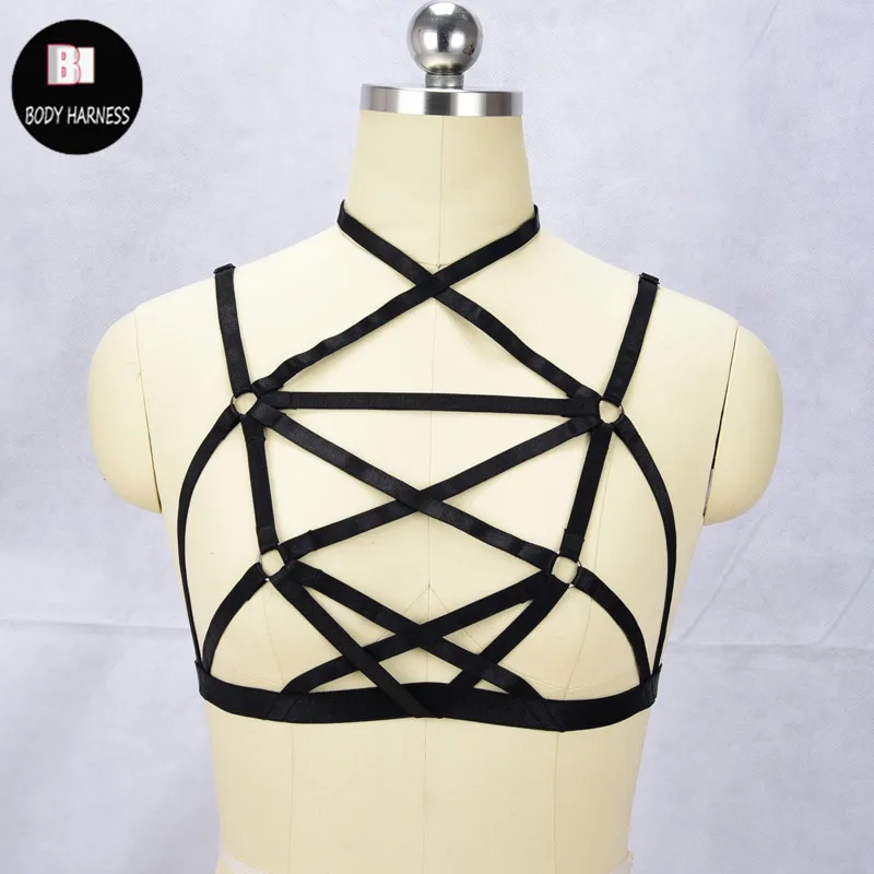 

Sexy Cage bra Body Harness Top Goth lingerie Occult Moonchild bondage lingerie Fetish Harajuku body harness cage bra