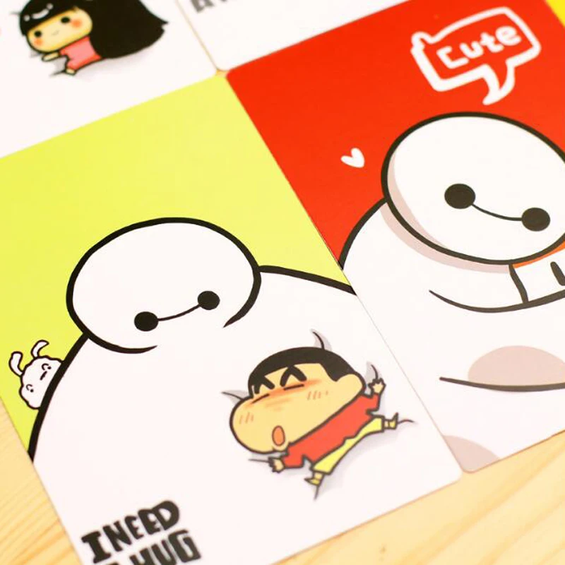 (9 шт./лот) мультяшная открытка Kawaii Big Hero The Baymax подарочные открытки рождественские