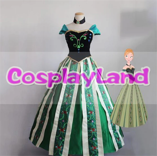 

Princess Anna Cosplay Costume Party Elsa Anna Dress Halloween Adult Women Cosplay Costumes Fancy Dresses