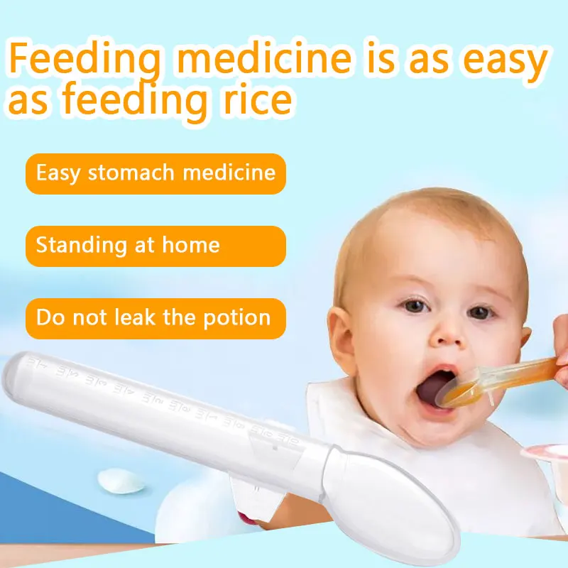 

Mediciness PP Baby Spoon Medicine Dispenser Baby Feeding Protect Portable Feeding Tool Training Juice Transparent Feeding Spoon