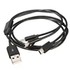 Cable conector de carga de datos USB 2,0 tipo A macho A 3 Mini USB B macho 5 pines 480Mbp Sync Power Cable Splitter para teléfono de alta velocidad ► Foto 2/6