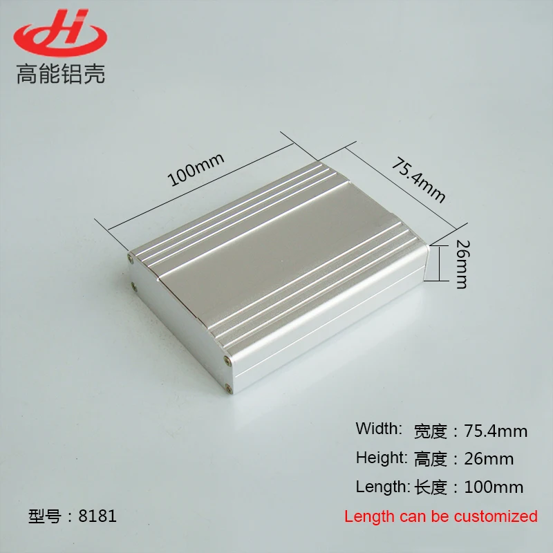 

Aluminum Enclosure Box PCB Instrument Box DIY Electronic Project Case Battery case 75.40mm*26mm*100mm 8181